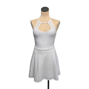 Sally Miller Dress Womens Small White Textured Mesh Halter Skater Party USA S